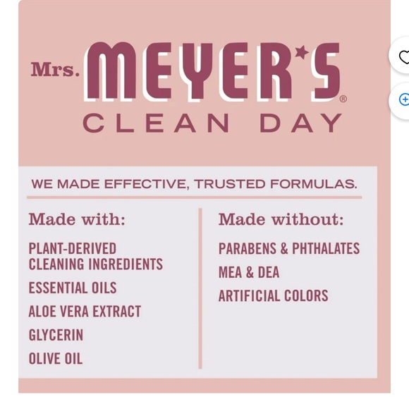 Pack of 6Mrs. Meyer's Clean Day Organic Mum Scent Liquid Hand Soap 12.5 oz - Picture 2 of 5